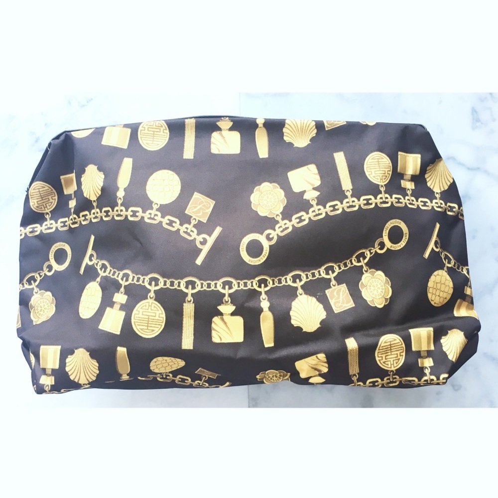 NWOT Estée Lauder gold chain cosmetic bag